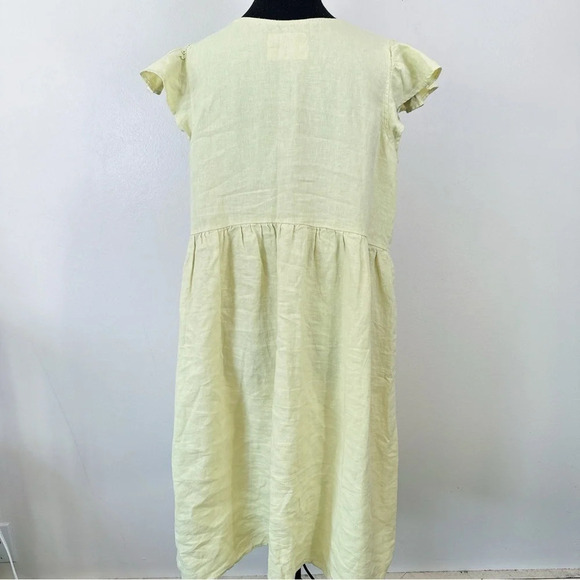 Abito Ruffle Sleeve Linen Relaxed Fit Dress - Picture 4 of 16